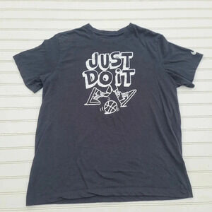 Nike Dry Fit Men's Black White Graphic Logo T-Shirt Cotton Blend Just Do It XL